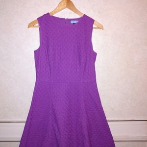 Cynthia Rowley Purple Eyelet Sleeveless Dress Sz 8